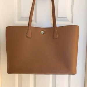 Tory Burch Brown Structured Tote Bag
